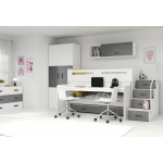 Trojlôžková poschodová posteľ Max1 200x80cm bielo sivá